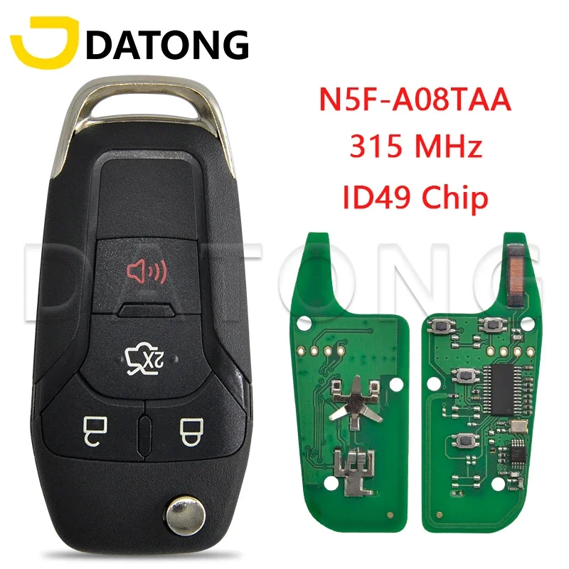 

Datong World Car Remote Key Fit For Ford Escort ID49 Chip 315 Mhz Auto Smart Control Flip Blank