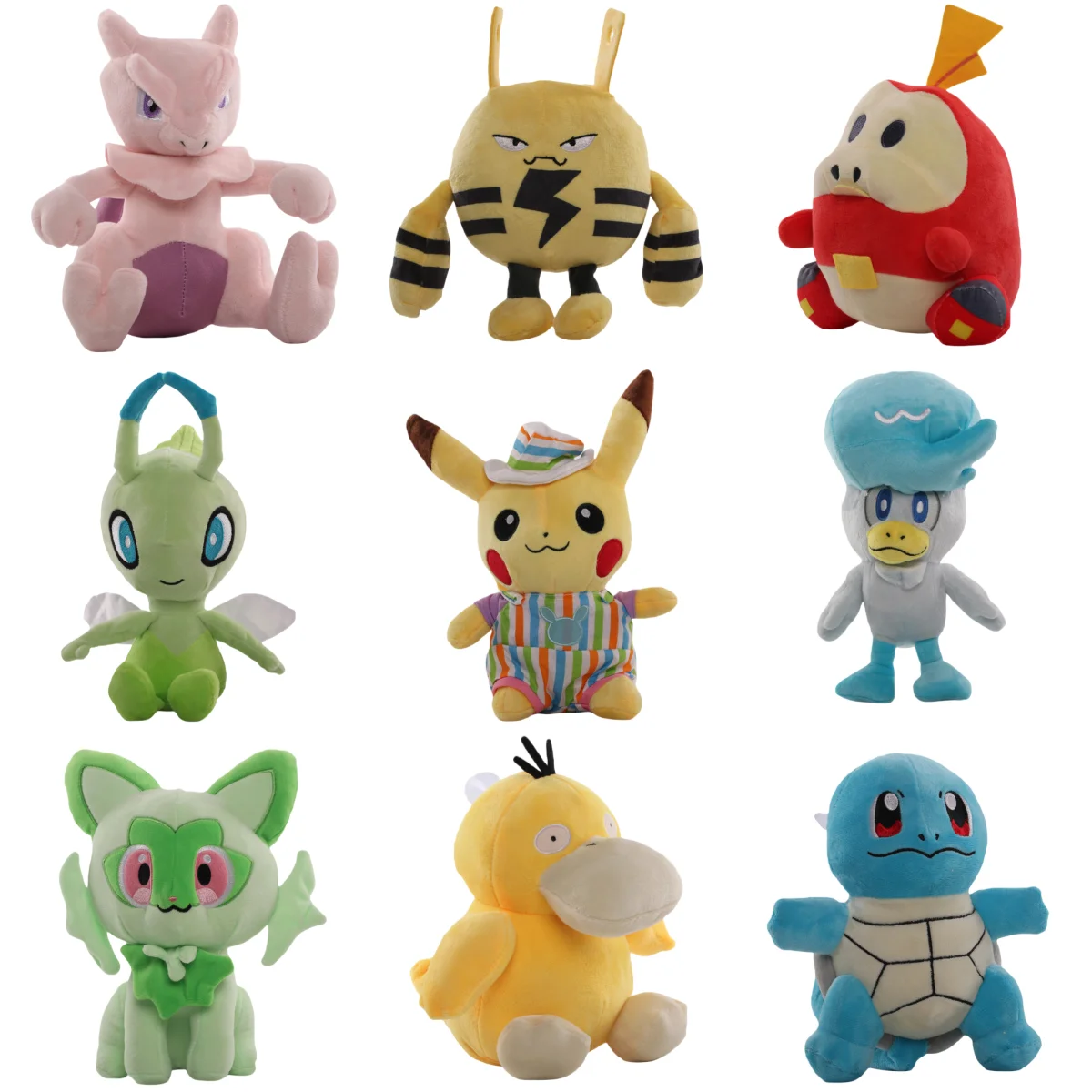 Pokemon Plush Pikachu Quaxly Sprigatito Mew Squirtle Celebi Elekid Fuecoco Plushies Toys Hobbies Kids Xmas Birthday Gifts