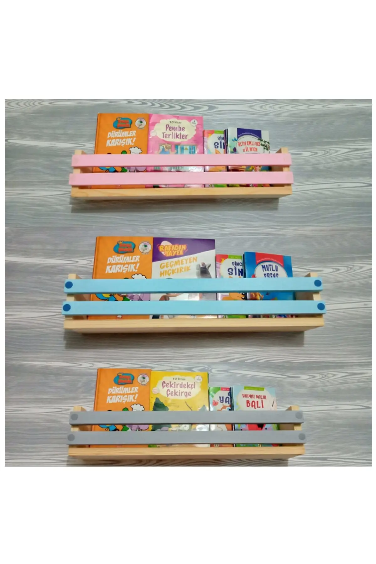 Montessori Bookshelf Child Room Wall Rack Wood Bookcase 3 Shelf