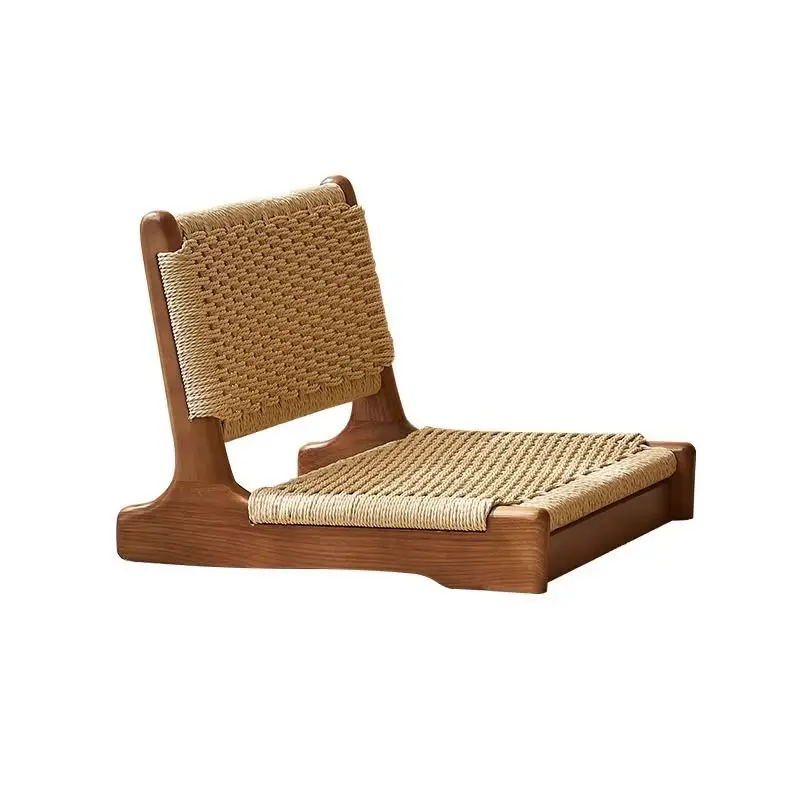 Japanese-style rattan tatami seat, bay window legless chair, balcony low chair with backrest