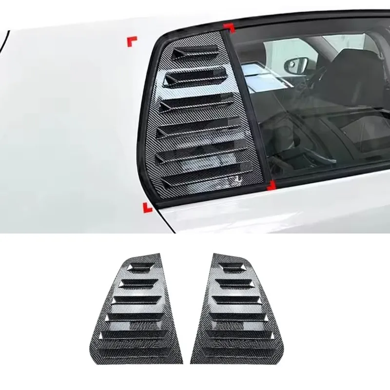 

Carbon Fiber Color Car Stickers Rear Window Shutter Louver Cover Trim For VW Golf 6 MK6 GTI R GTD 2008-2012 Exterior Accessories