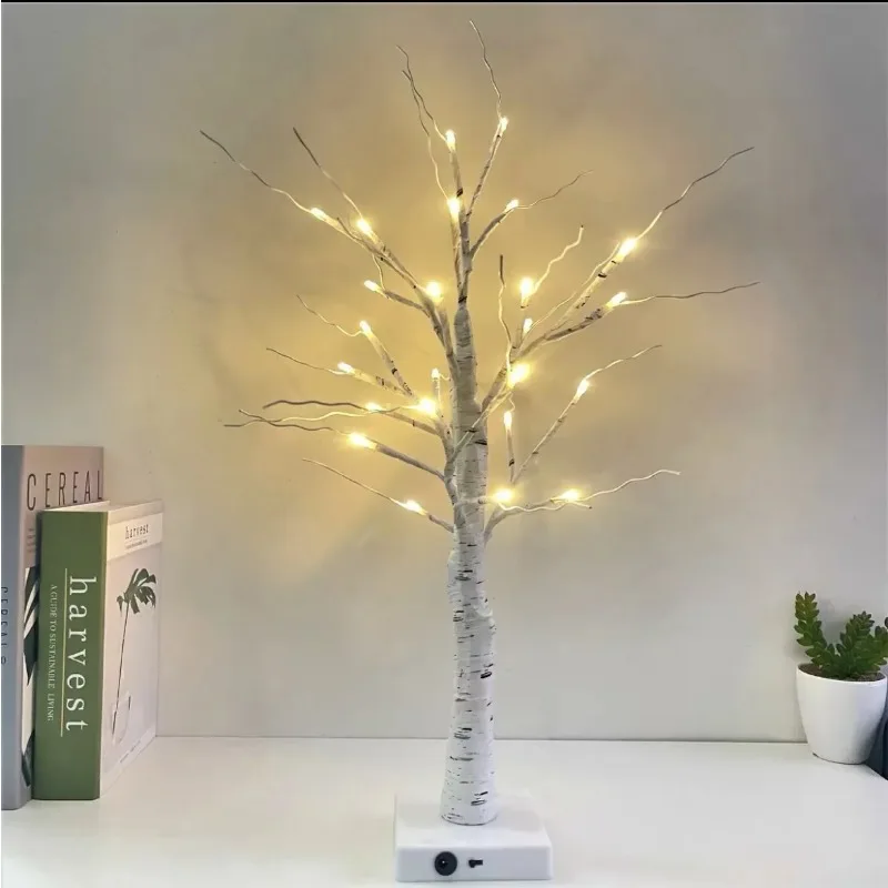 

White birch tree lamp simulation plant tree home living room atmosphere color lighting decoration