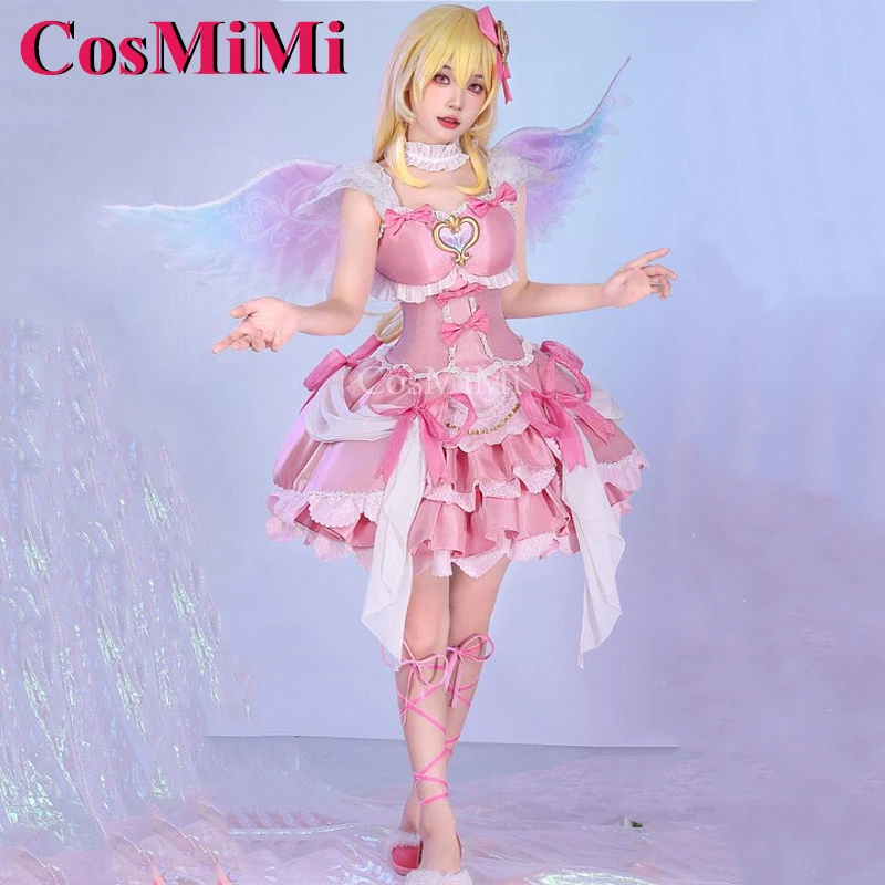 CosMiMi Game Aikatsu! Hoshimiya Ichigo Cosplay Costume Aurora Kiss Skin Gorgeous Formal Dress Carnival Party Role Play Clothing