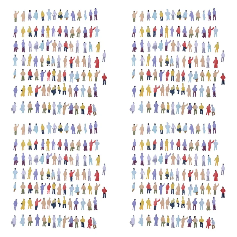 WOWFU-ชุดฟิกเกอร์คนบนรถไฟจำลอง 400 ชิ้น แบบทาสี ขนาด N (1 ต่อ 150)