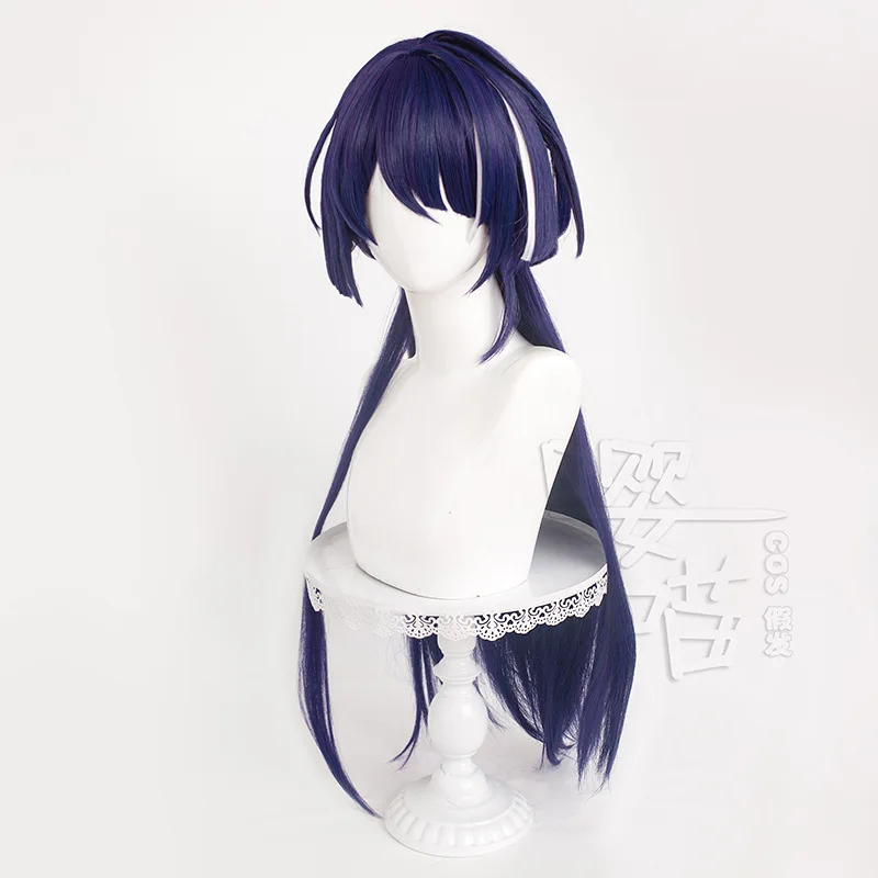 Acheron cosplay peruca jogo honkai estrela ferroviário 80cm roxo branco resistente ao calor cabelo sintético anime cosplay perucas halloween das mulheres dos homens