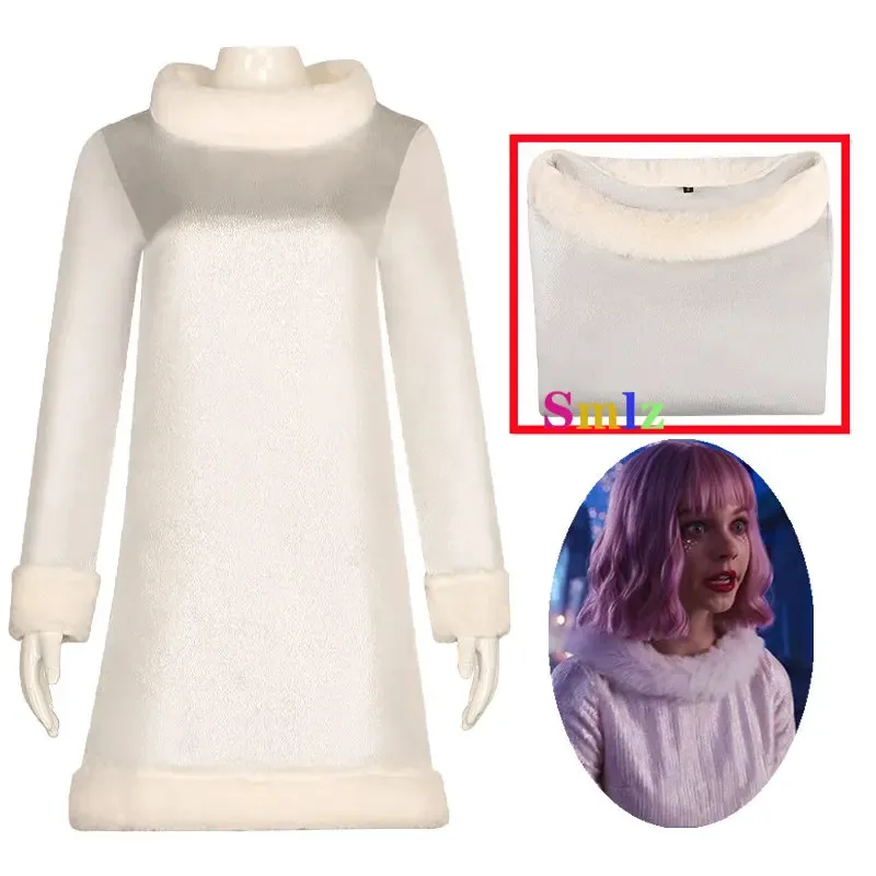 

Enid Sinclair Cosplay Anime Wednesday Women Girls Costume Roleplay Fantasia White Dress Halloween Carnival Cloth Disguise Dress