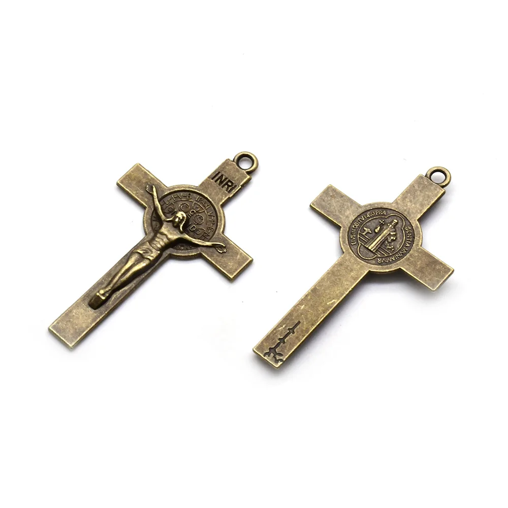 Antique Bronze Crucifix Pendant Religious DIY Accessories 10 PCS/lot