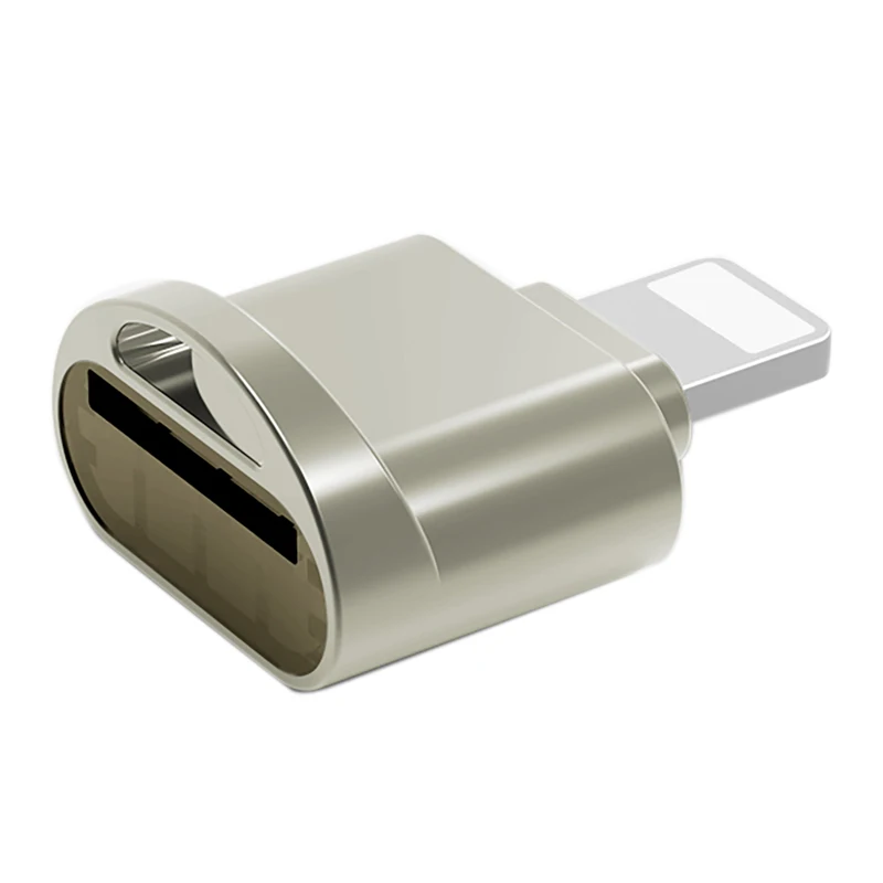 Lettore di schede Mini per lettore di schede adattatore di memoria OTG esterno Micro-SD per IOS 13 14 iPhone 12/Mini/Pro Max Gold