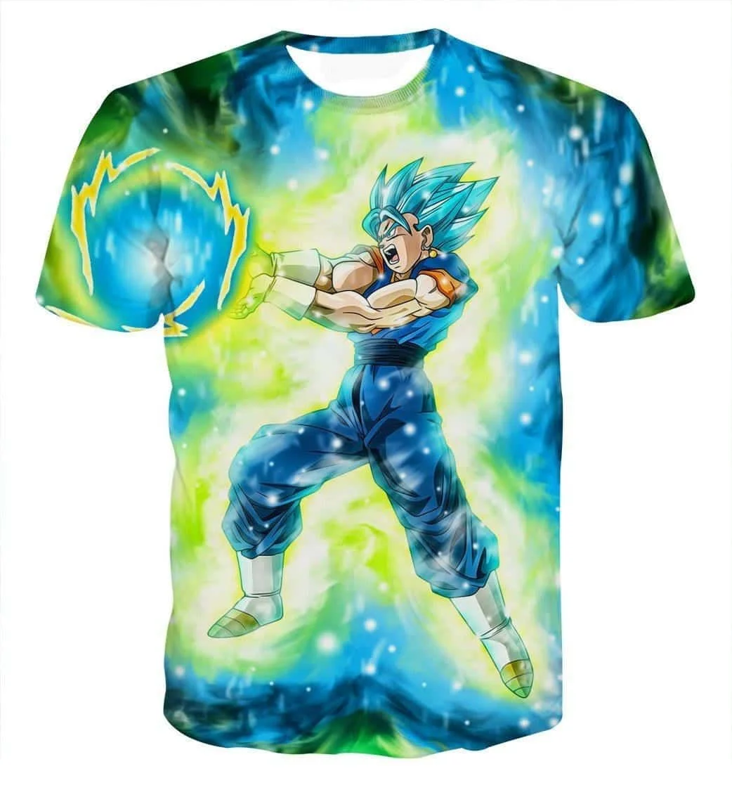 

Japanese Anime Dragon Ball Z 3d Print Vegito Super Saiyan Blue SSGSS Kamehameha Power T-shirt Kids Adults Cosplay Tops Clothing