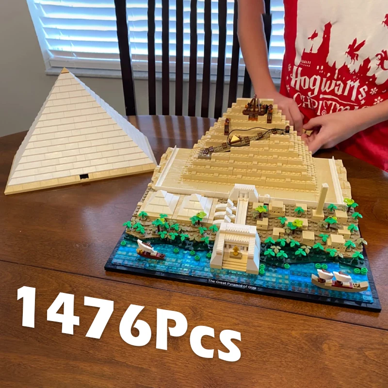 1476 pièces ensemble de construction grande pyramide de Giza, cadeau de noël pour enfants adultes, modèle de pyramide égyptienne bricolage, Compatible avec 21058, Hol