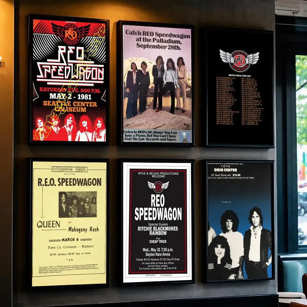 band R-REO Speedwagon-N Poster Decorative Wall Art Sticker for Cafe Office Bedroom and Living Room