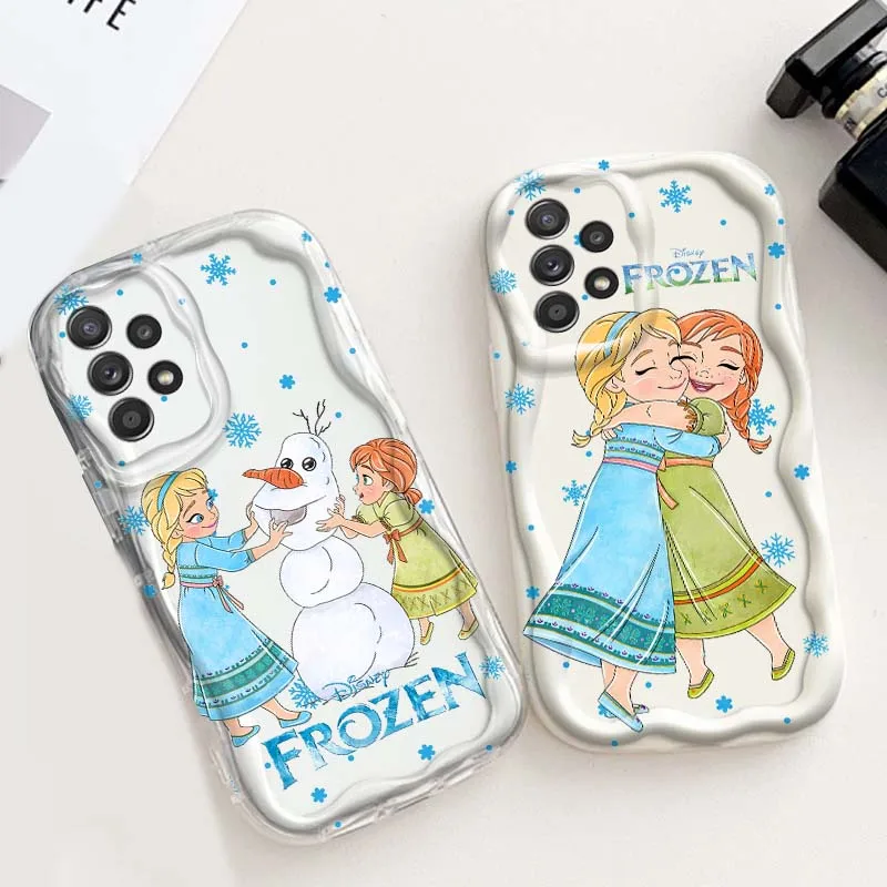 

Elsa Anna Cute Phone Case For Samsung A73 A72 A71 A56 A55 A54 A53 A52 A51 A32 A36 A26 A25 A13 A14 5G Wave Oil