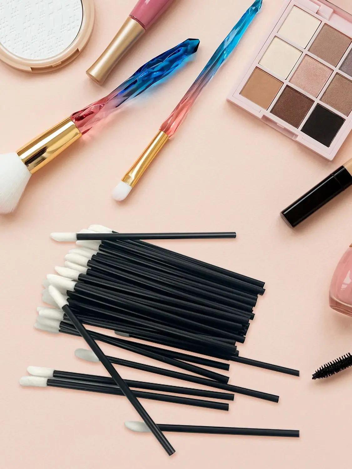 

50 PCS Disposable Multi-Functional Lip Makeup Brushes, Used to Fill Lipstick, Lip Glaze, Eye Shadow, etc.
