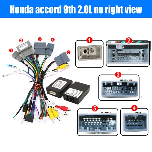 Imagen 2 del producto Kenvox-decodificador de caja Canbus de radio para coche, adaptador de Cable de alimentación con enchufe de arnés de cableado de 16 pines para Honda Accord 9th 2013 2014 2015 2016 2017