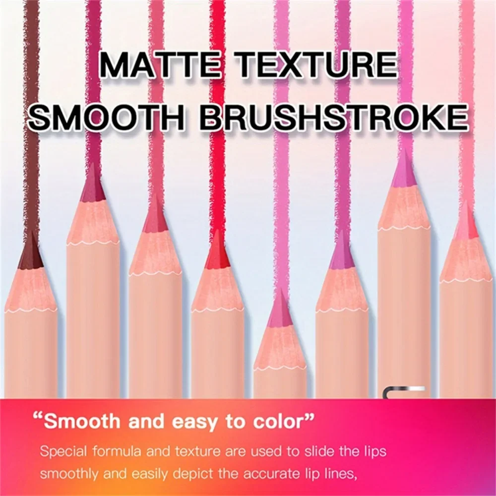 قلم شفاه رفيع مقاوم للماء وسهل التلوين، وردي غير لامع، أرجواني، يدوم طويلاً، مقاوم للماء، غير لاصق، مستحضرات تجميل شفاه مثيرة