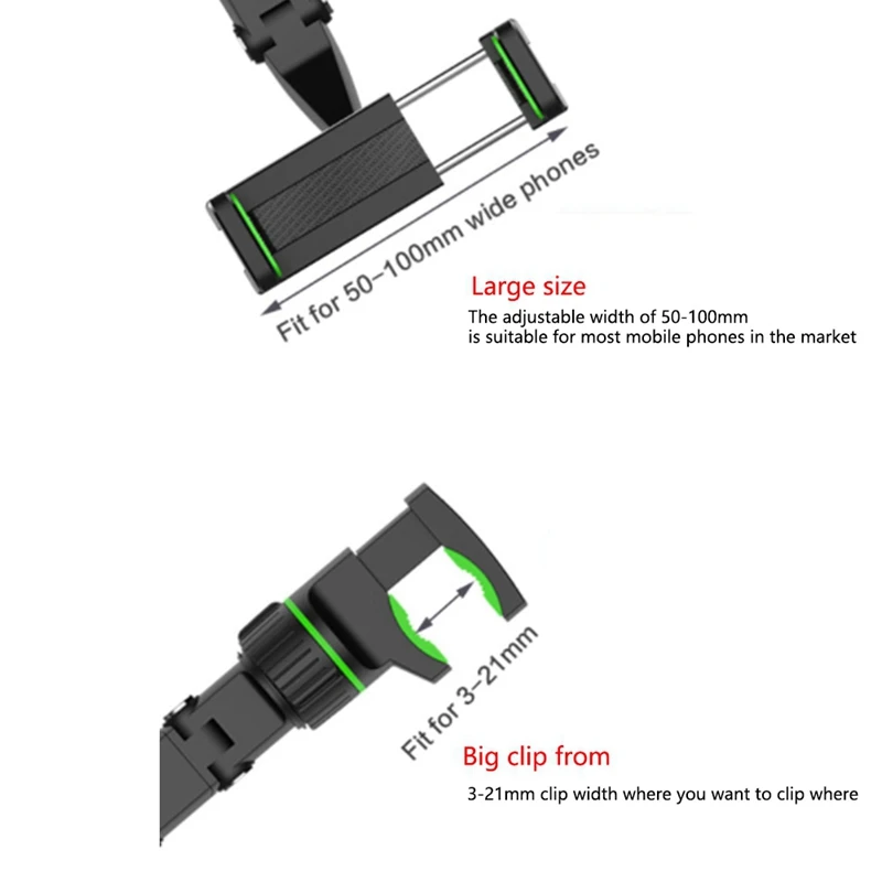 2 stuks 360 ° Achteruitkijkspiegel Telefoonhouder Autotelefoonhouder Mount Verstelbare Universele Stabiele Clip Luie Beugel