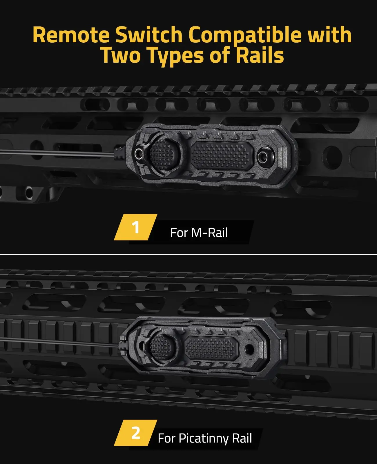 Imagem -04 - Lanterna Tática de 2000 Lúmens Compatível com Luz de Rifle de Alto Lúmen M-rail com Interruptor Remoto de Pressão Estroboscópio Recarregável Momentâneo