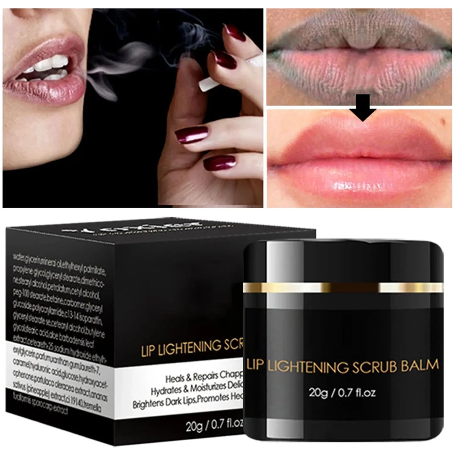 Lip Peeling Für Dunklen Lippen Groß 20g Trockenen Lippen Balsam Peeling Feuchtigkeitscreme Für Raucher Rauchen Männer Frauen Nacht Schlaf masken Erleichtern