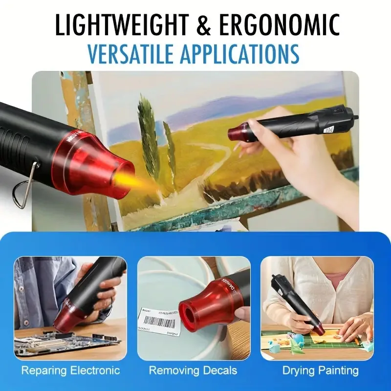 Nueva pistola de aire caliente de 220V con pantalla, pistola de aire caliente de temperatura ajustable para manualidades, estampado, envoltura retráctil, reparación de cables de PVC