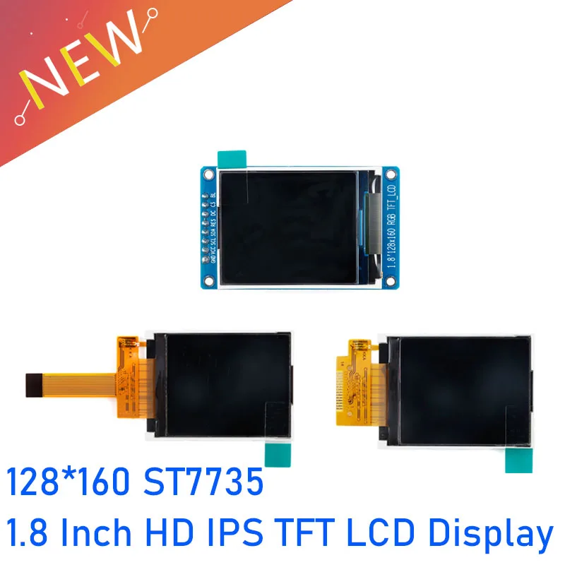 1.8 Inch HD IPS TFT LCD Display SPI Colorful Screen Module 1.8" 128x160 128*160 Full View Display ST7735 Driver DC3.3V Connector