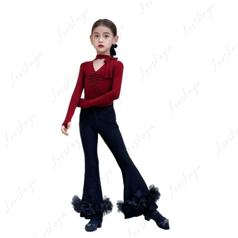 

Новый стильный наряд для латинских танцев для девочек. Осень-зима Версия. Профессиональный танцевальный наряд для латинских танцевальных представлений.