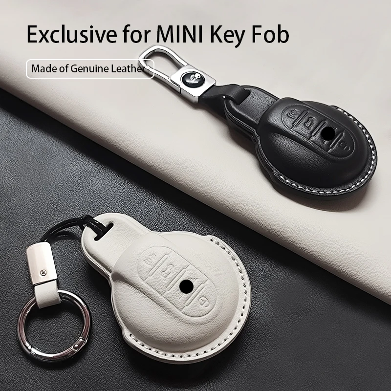 Echtes Leder Autoschlüssel-Etui für BMW MINI COOPER S ONE JCW F54 F55 F56 F57 F60 CLUBMAN COUNTRYMAN Schlüsselanhänger Langlebige Schlüsselhülle