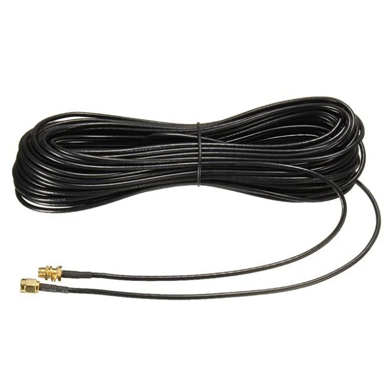 

A01F-2Pcs 20M Extension Cables SMA Male To Female Coaxial Extension Cable Wifi Router Antenna Aerial Copper Plated Gold Cable