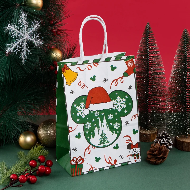 StoBag, Christmas Pattern, Kraft Paper Reusable Gift Bags, for kids Party supplies, Packing Presents, Goodies, Decor, 12/30pcs