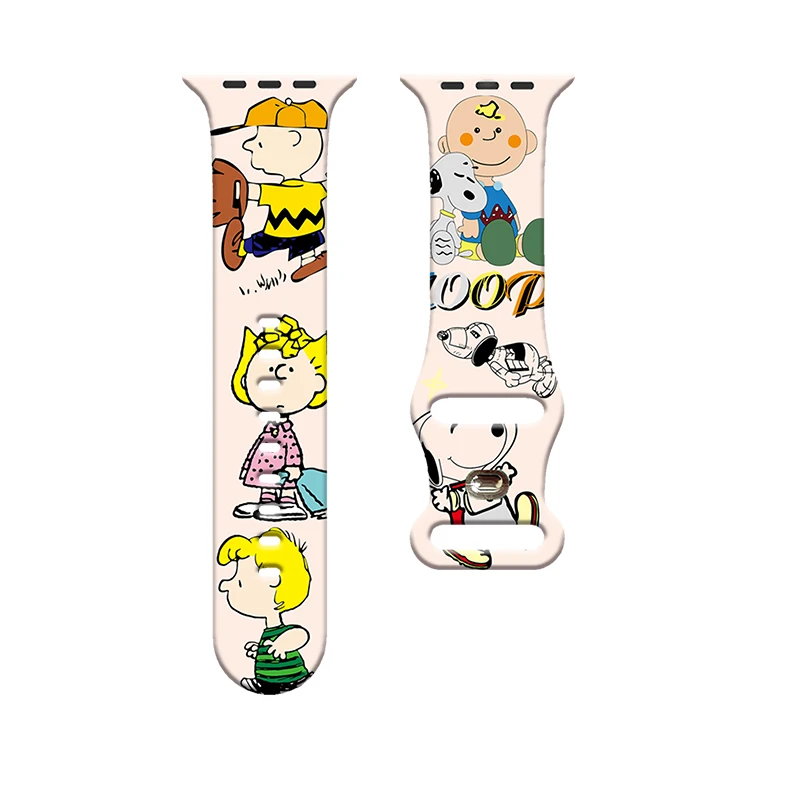 

Clumsy-cute Snoopy Series Pattern Print Strap for Apple Watch 11/10/9/8/7/SE, Soft Silicone Replacement Band 46mm/45mm/44mm/42mm