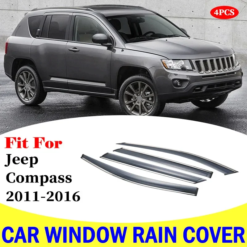 

For jeep Compass 2011-2016 window visor car rain shield deflectors awning trim cover exterior car-styling accessories parts