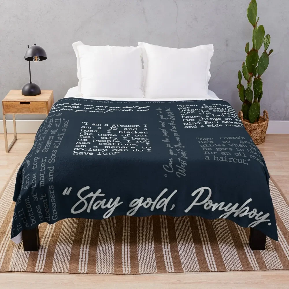 

Outsiders Word Cloud - Stay Gold Ponyboy Throw Blanket Blankets For Sofas For Decorative Sofa Moving Blankets