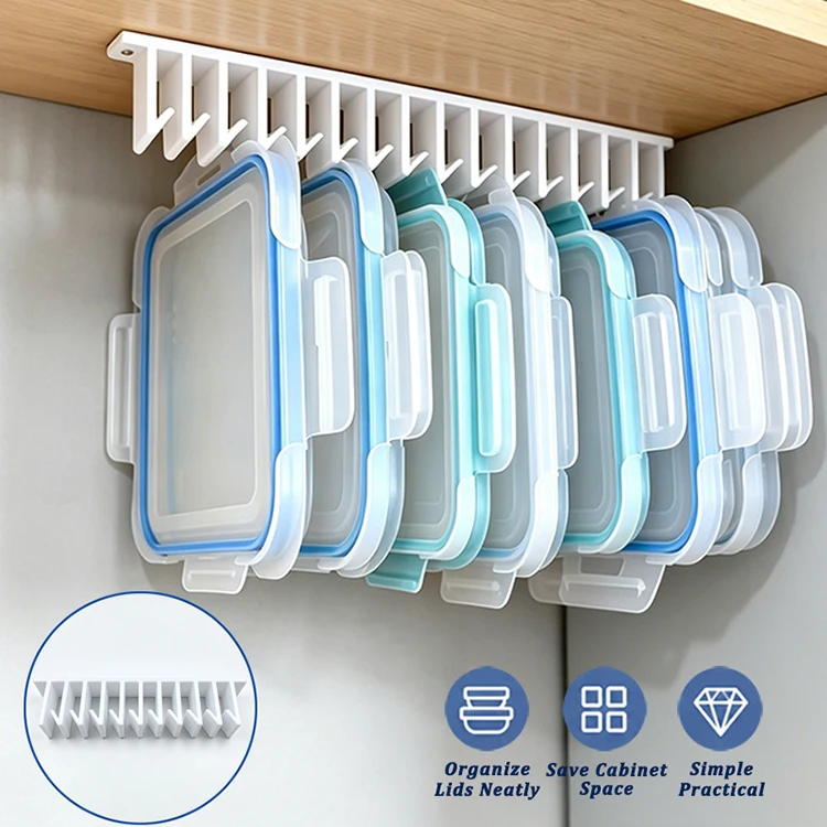 Küchen-Organizer für Deckel unter der Spüle, Deckelhalter für Küchenbehälter, Wandmontage mit Schrauben, platzsparend – Detail 1