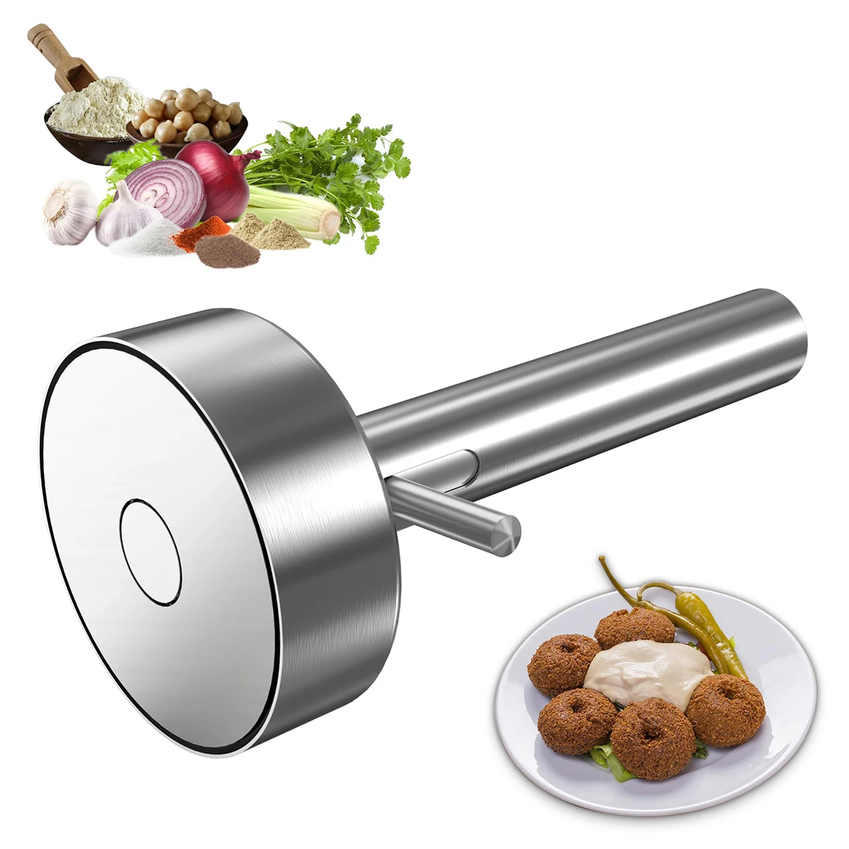 Falafel-cuchara para albóndigas, herramientas profesionales de acero inoxidable, cuchara para hacer Falafel, molde Falafel antiadherente, utensilios de cocina