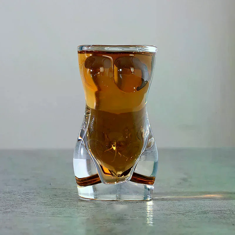 1-Piece Unique Body Shaped Beer Cup Transparent Wine Glass for Bar Cocktail Coffee Juice Drinkware