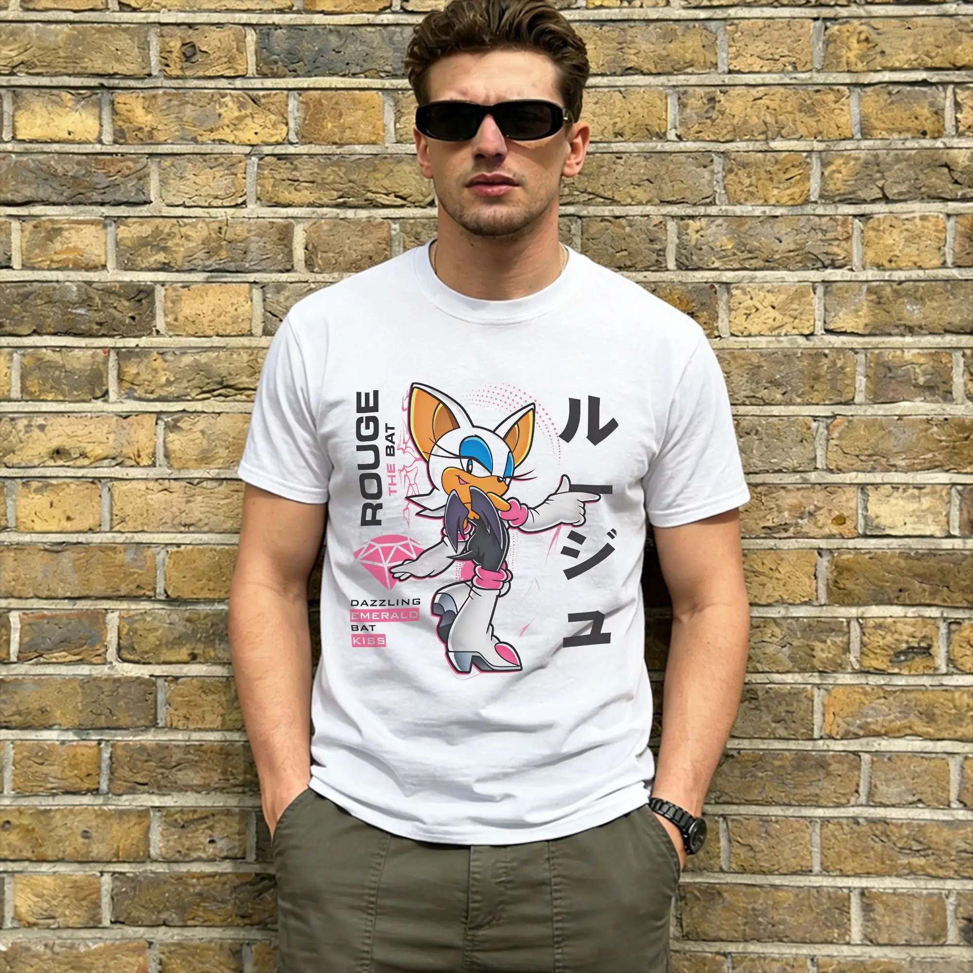 RouGe The Bat T Shirt Summer  Cotton T Shirts For Adult Hip Hop Design Tee Shirt Short Sleeve Y2K Basic Tees