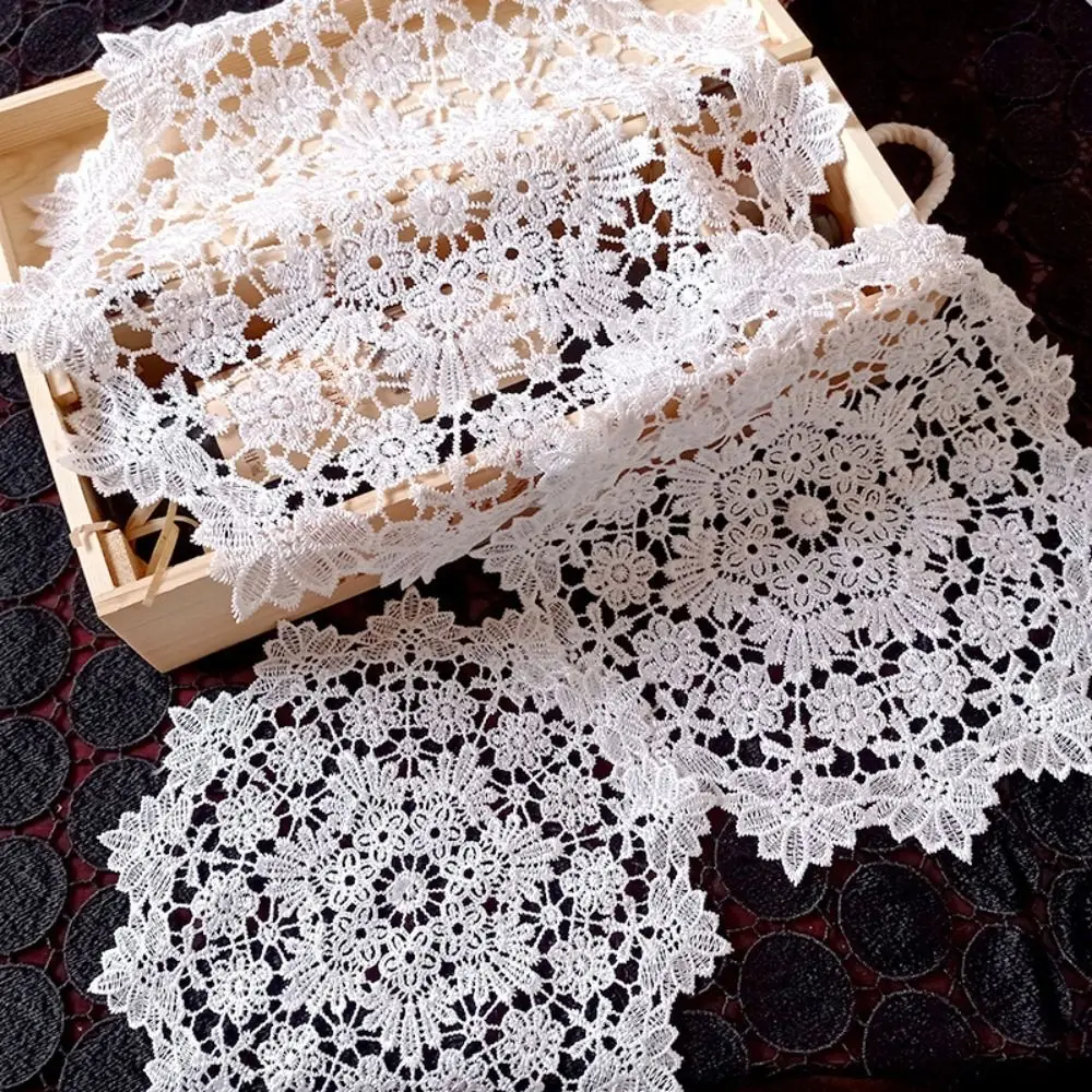 

Round Hollow Lace Coaster Plate Bowl Napkin Insulation Pad Embroidery Flower Placemat Mug Dining Coffee Table Cup Mat Home Decor