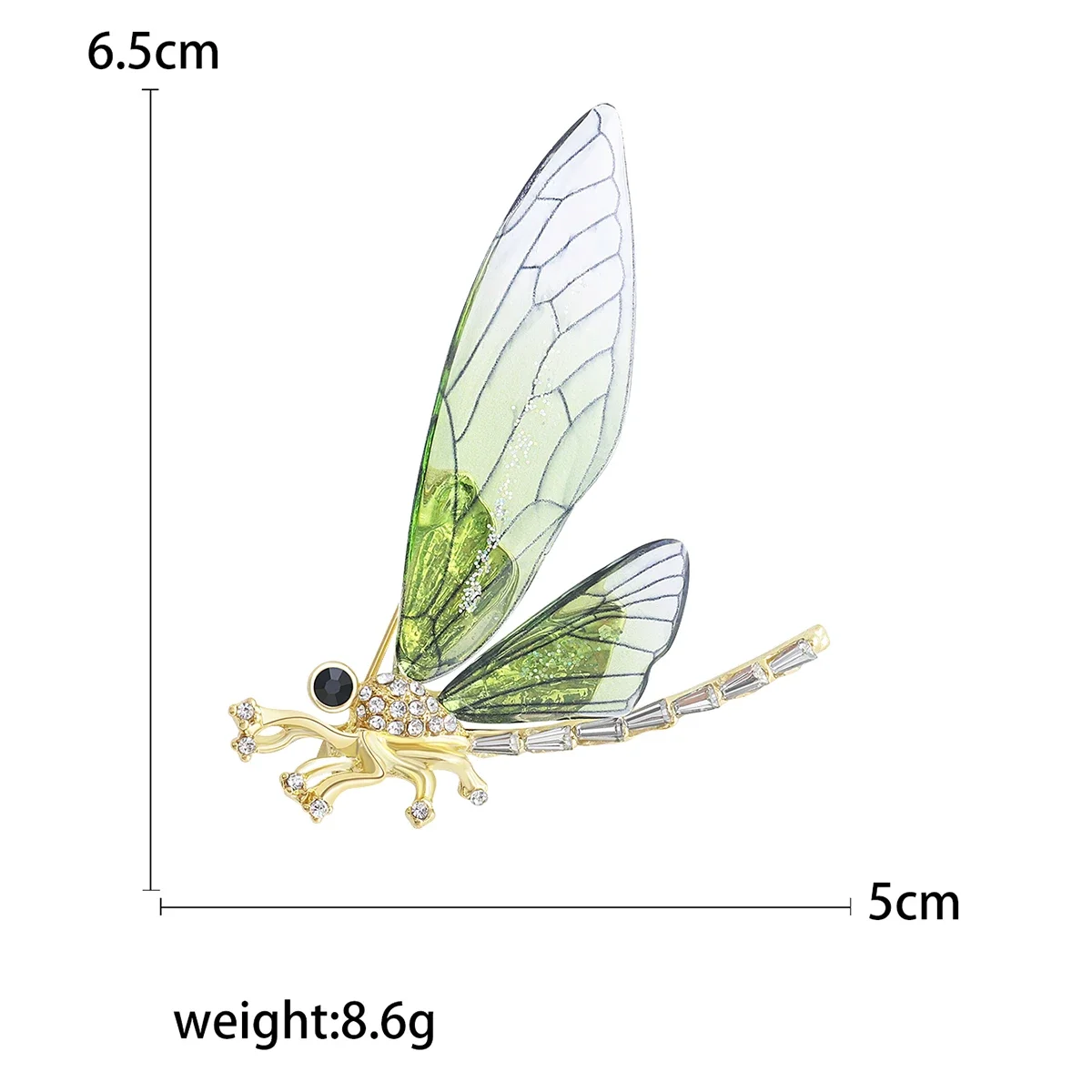 Женская акриловая брошь в виде стрекозы