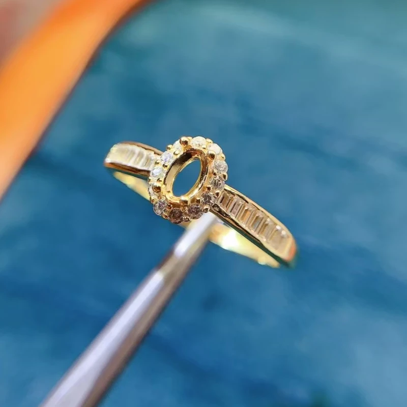 

Простая установка для колец с 4 зубцами 3 мм * 5 мм, овальная установка для колец с драгоценным камнем, серебро 925 пробы, ювелирные изделия, поставщик DIY