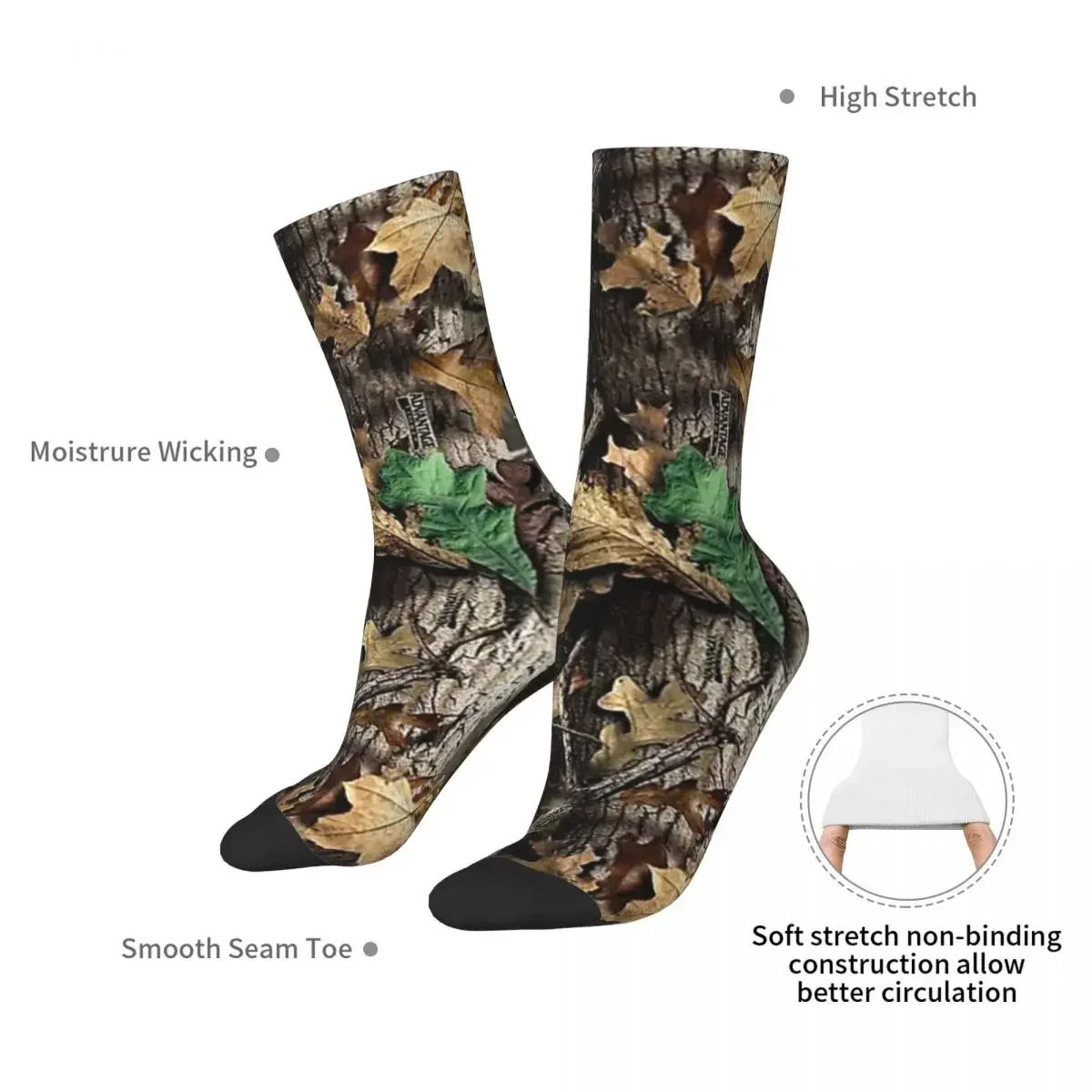 Real Tree Camouflage Socks Harajuku High Quality Stockings All Season Long Socks Accessories for Unisex Birthday Present