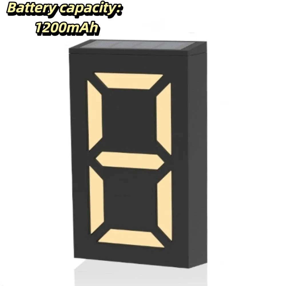 

Auto Light Control Solar LED House Number Light RGB Color Shifting Solar Powered Outdoor Address Lamp Rechargeable Battery