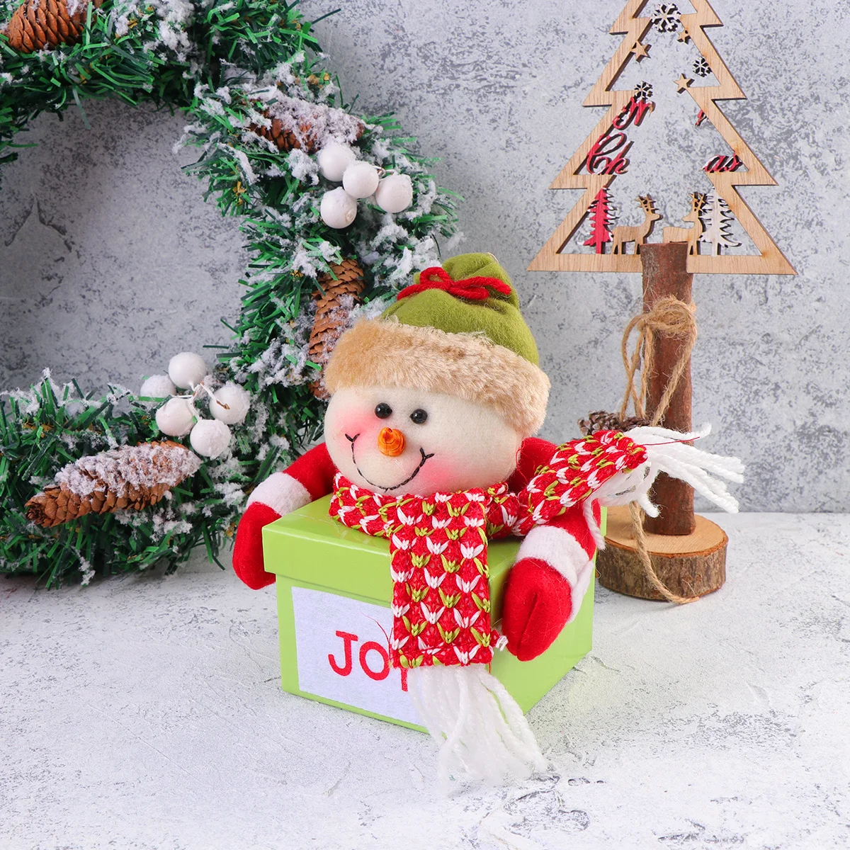 

Candy Box Christmas Gift Container Snowman Head Design Baking Biscuits Packing Case Party Supplies Favor Boxes for Holiday