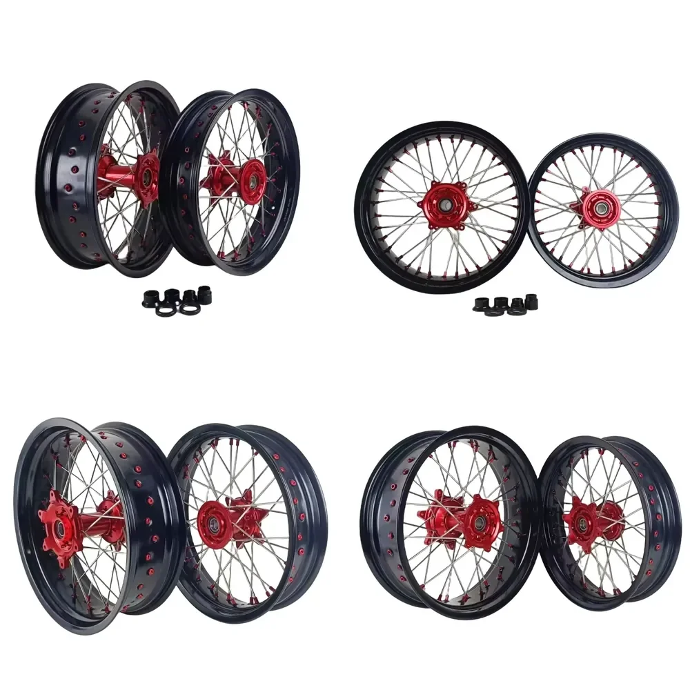 【2026 New Design】 Fast Shipping Ready Stock Supermoto Wheels 17 Inch Wheel Set Motorcycle Parts for CRF CR CRFX CRFR