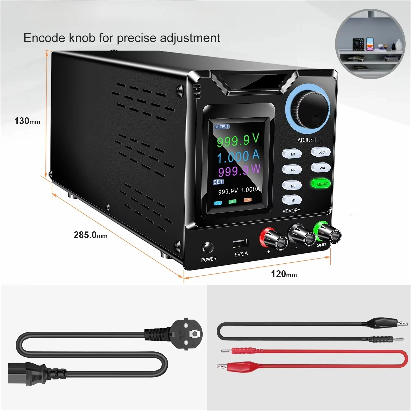 SPPS-D10001 1000V 800v 600v 500v 400v 1A 1000W High Precision Power Source Programm  le DC Regulatd Power Supply