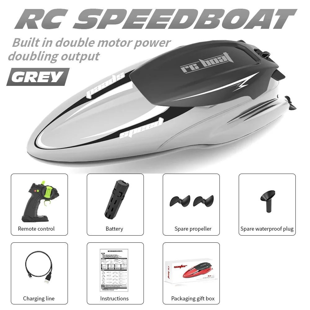 

RC Boat 2.4G TY1 RC High Speed Racing Boat Waterproof Rechargeable Model Electric Radio Remote Control Speedboat Toys Gift