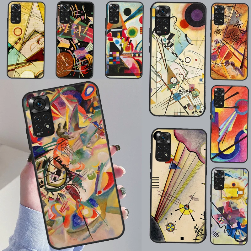 Wassily Kandinsky Abstract Artistic Case For Redmi Note 11 10 8 9 12 Pro Plus Note 12S 11S 10S 9S Cover For Redmi 12C 9C 10C 10A