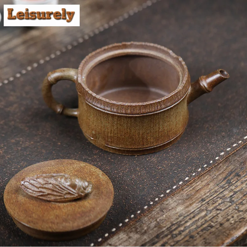 310ml Authentic Yixing Purple Clay Teapots Handmade Cicada Pot Raw Ore Agilawood Mud Kettle With Infuser Chinese Zisha Tea Set