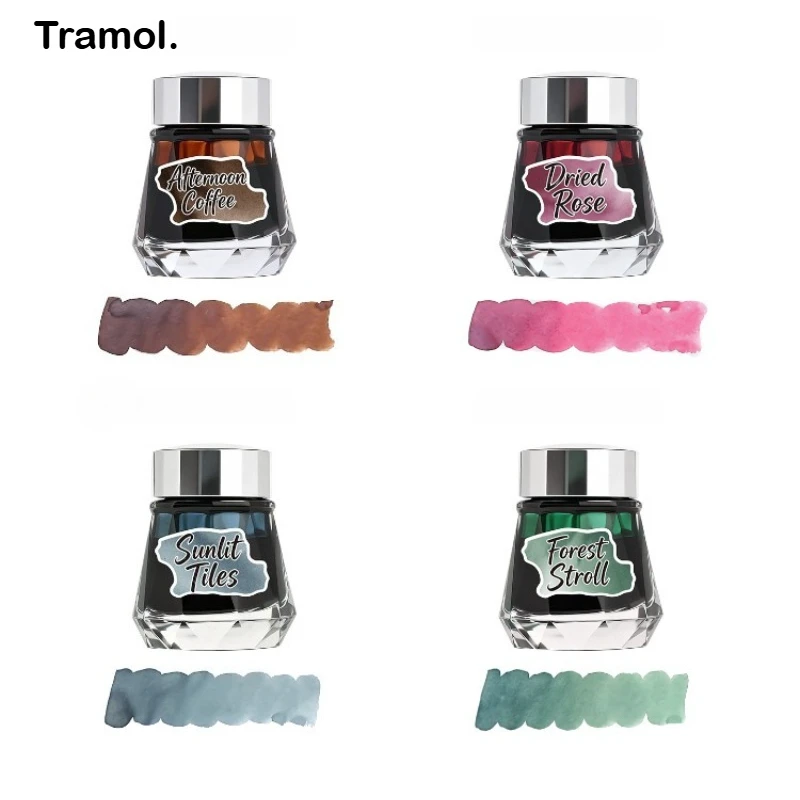 Tramol 22ml Half Day Series Fountain Pen Ink 4 Colors Non-Carbon Color Ink for Dip Pens School Office Supplies Stationery