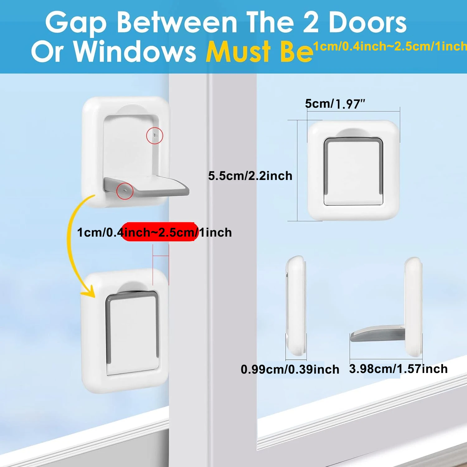 New Baby Sliding Door Window Lock Anti-Fall Windows Limiter Home Locker Sliding Door Locks No Drilling Tools Needed White