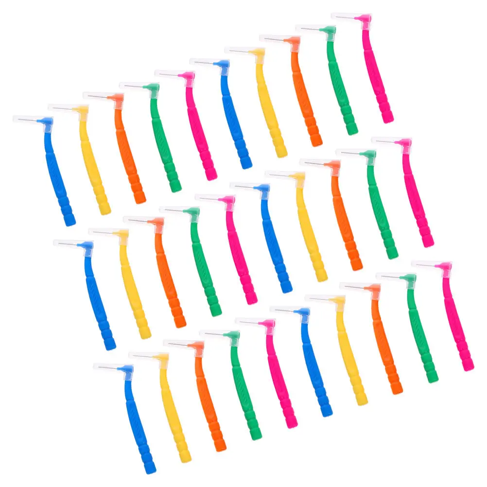 

30Pcs Interdental Brush Orthodontic Toothbrush Anti-Wear Lightweight Convenient for Braces Oral Care Cleaning Braces Brush
