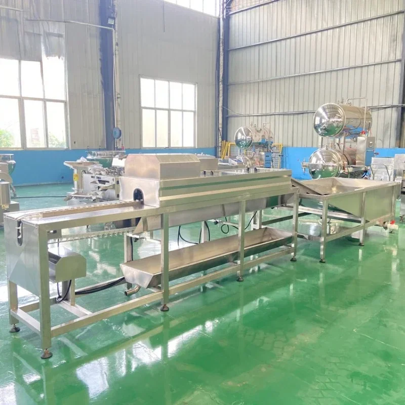 304 stainless steel egg cleaning and drying equipment Four rows of mud-wrapped eggs, mud-removing egg washer, brine